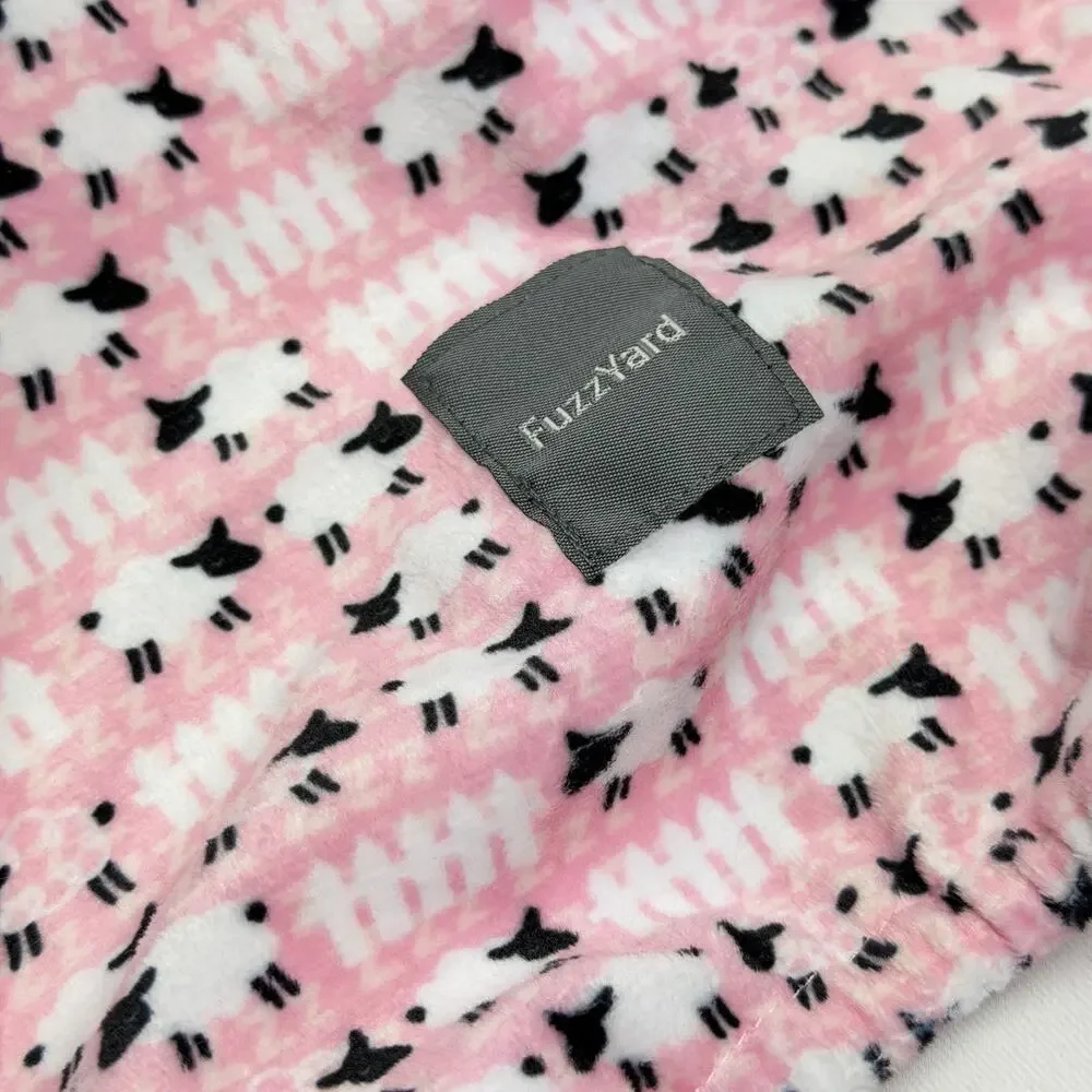FuzzYard Dog Pajamas Size 4 Counting Sheep Pink Fleece Pet Sleeper NWT